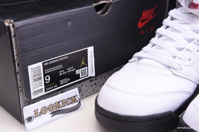 5 Tongue Fire DA1911-102 Retro Air Jordan (2020) Red Silver 0712